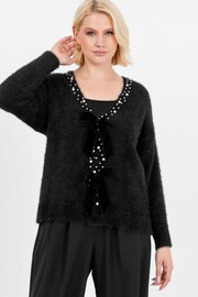 Lovedrobe Pearl Trim Cardigan With Velvet Bows - Image 4 of 6