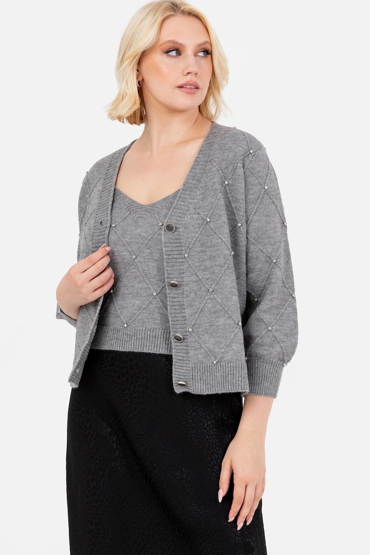 Lovedrobe Diamante Cardigan And Crop Set - Image 1 of 9