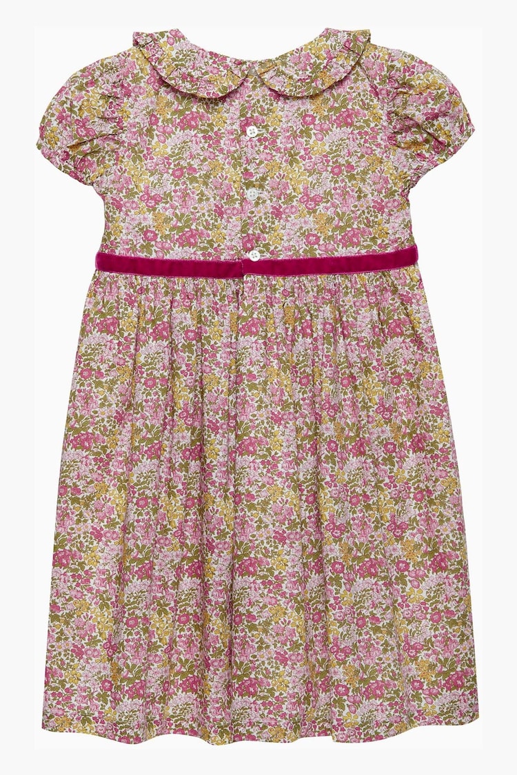 Trotters London Pink Liberty Print Penny Floral Bow Dress - Image 2 of 3