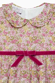 Trotters London Pink Liberty Print Penny Floral Bow Dress - Image 3 of 3