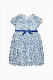 Trotters London Blue Liberty Print Floret Willow 100% Cotton Dress - Image 4 of 6