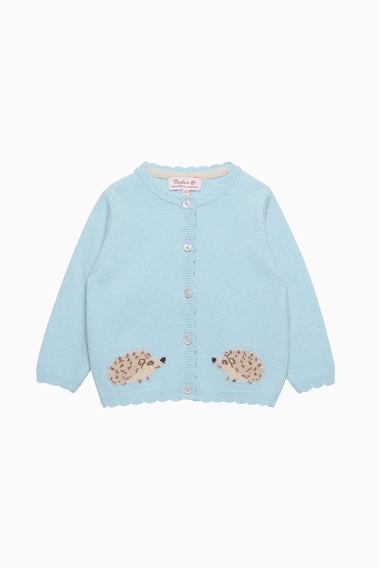 Trotters London Blue Hollie Hedgehog Cardigan - Image 1 of 3