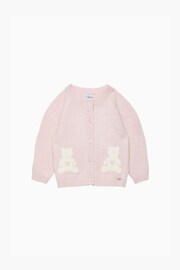 Trotters London Little Pale Pink Teddy Cardigan - Image 1 of 3