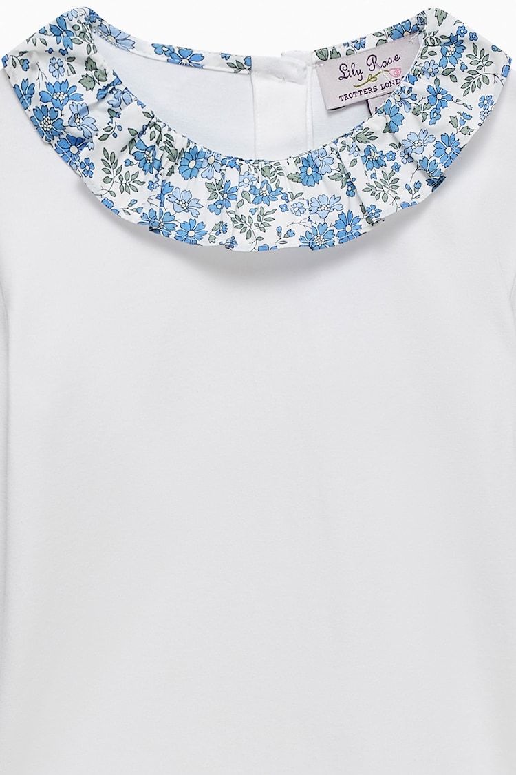 Trotters London Blue Liberty Pint Floret Willow Jersey Top - Image 3 of 3