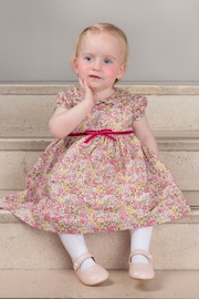 Trotters London Little Liberty Print Pink Penny Floral Cotton Bow Dress - Image 1 of 4