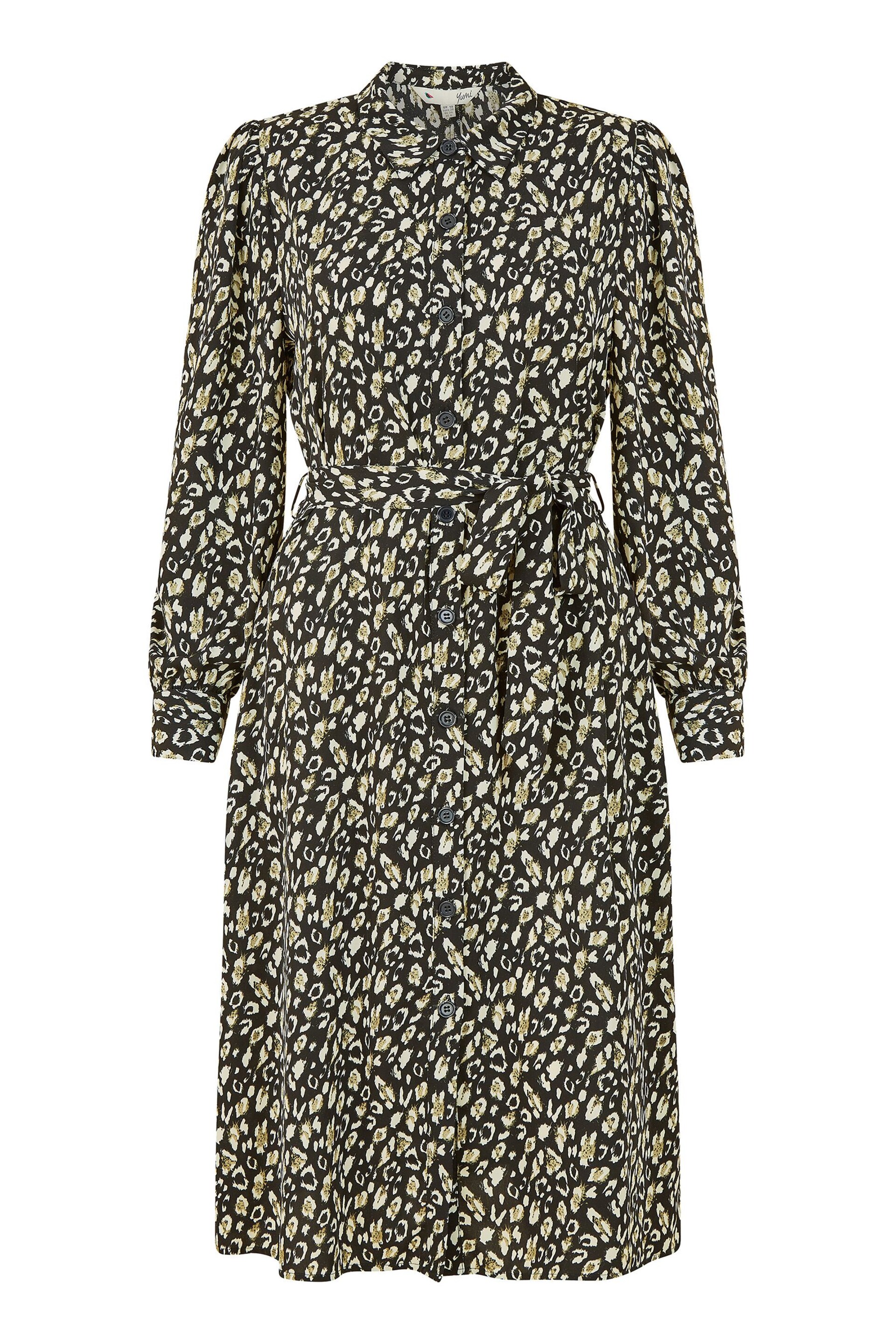 Yumi Black Leopard Print Shirt Dress - Image 5 of 5