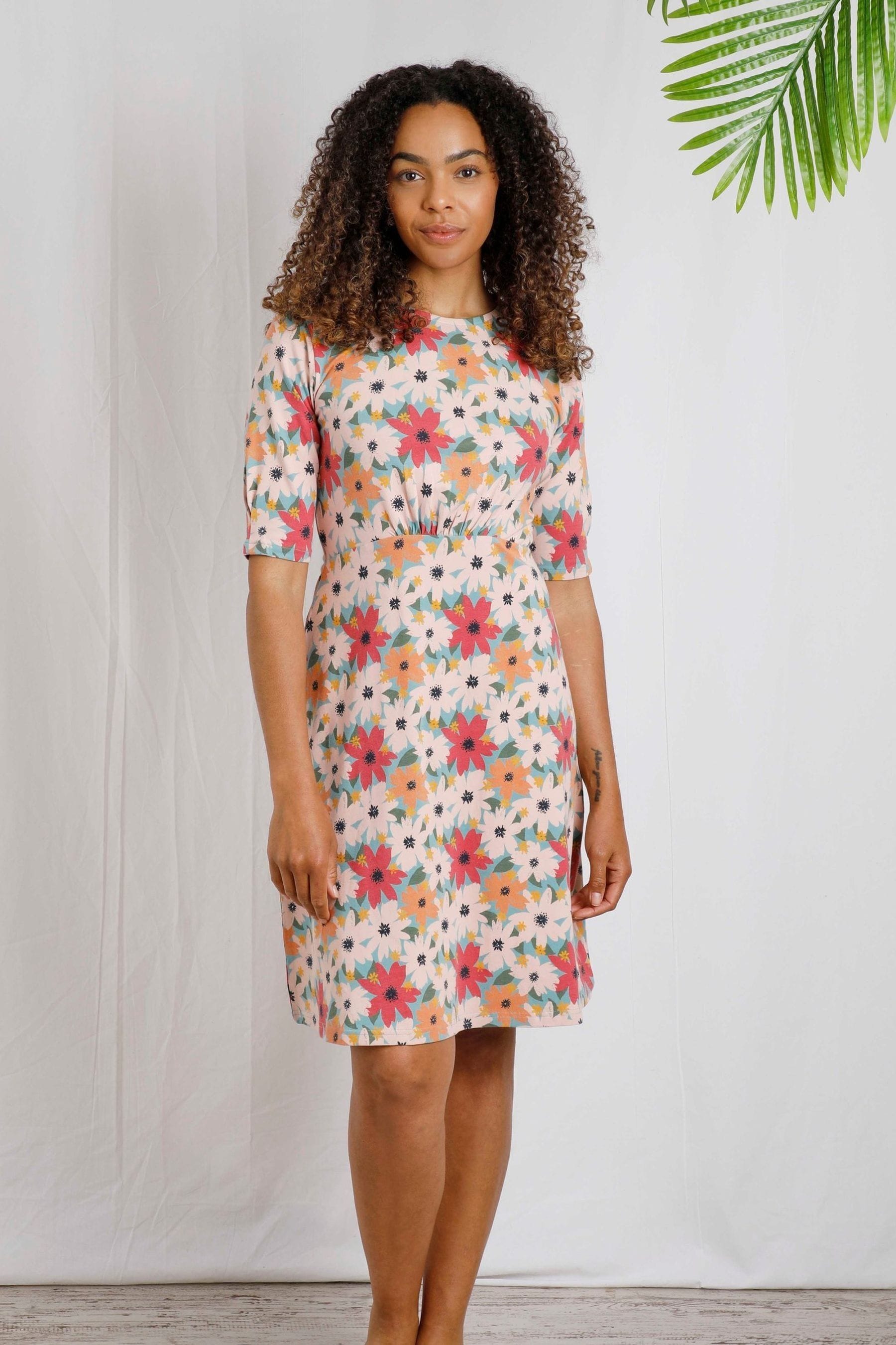 Buy Weird Fish Floral Cassandra Organic Printed Jersey Swing Dress from the Next UK online shop