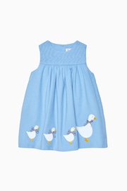 Trotters London Pink Little Cord Duck Smocked Pinafore Dress - Image 3 of 5