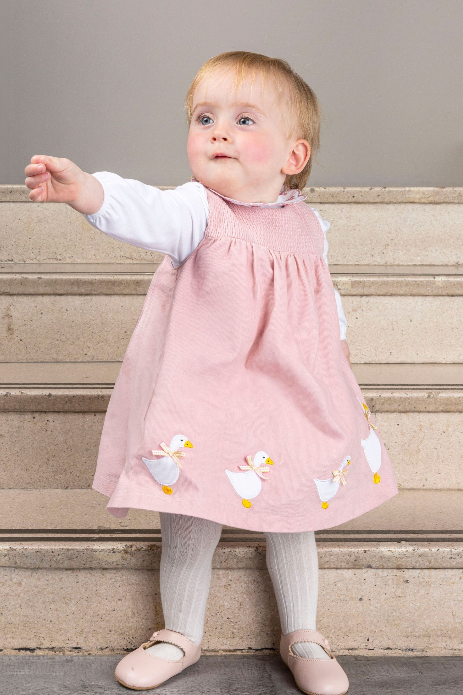 Pink pinafore dress girls 2025
