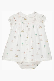 Trotters London Little Bunny & Friends Smocked White Dress - Image 2 of 5