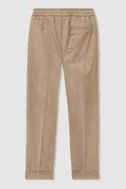 Reiss Soft Camel Brown Brighton Junior Relaxed Elasticated Trousers with Turn-Ups - Image 4 of 5