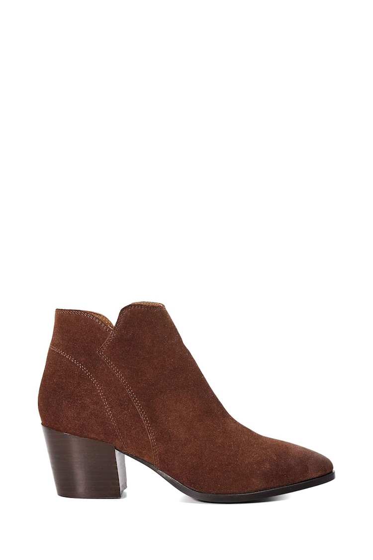 Dune London Brown Regular Fit Parlor Cropped Western Ankle Boots - Image 1 of 5