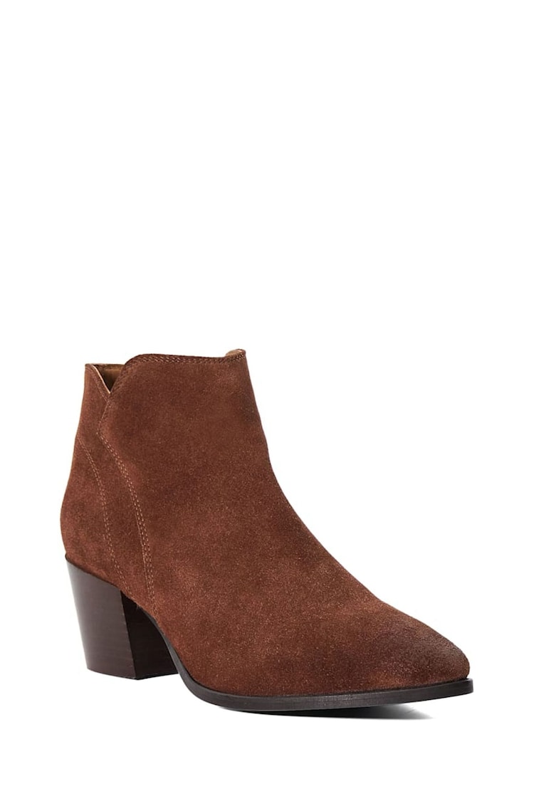 Dune London Brown Regular Fit Parlor Cropped Western Ankle Boots - Image 2 of 5