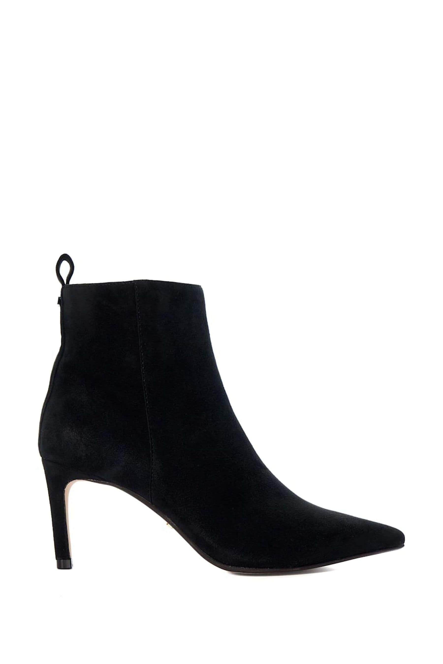 Dune London Black Standard Fit Obsessively Mid Set Back Point Heeled Ankle Boots 4 Womens