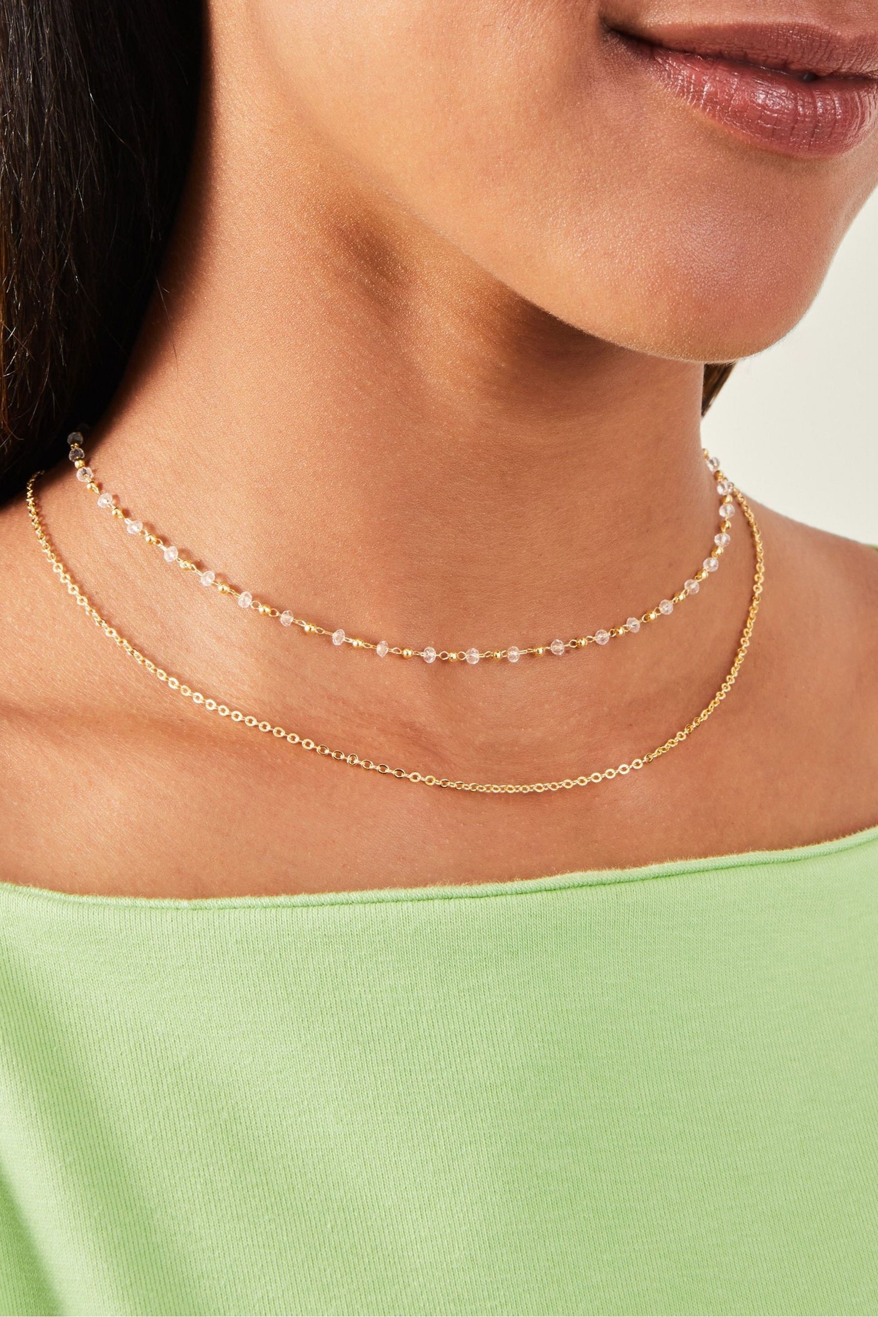 Buy Accessorize Gold Plated 14ct Stationed Layered Necklace from Next Luxembourg
