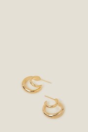 Accessorize Gold Plated 14ct Double Hoops Earrings - Image 2 of 3