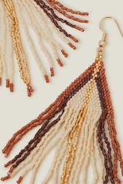 Accessorize Orange Bead Tassel Earrings - Image 2 of 3