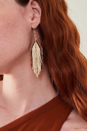 Accessorize Orange Bead Tassel Earrings - Image 3 of 3