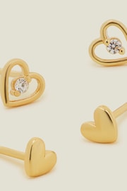 Accessorize Gold Plated 14ct Heart Studs Earrings - Image 1 of 3