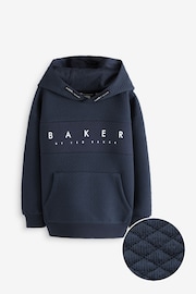 Baker by Ted Baker Navy Textured Hoodie - Image 6 of 8