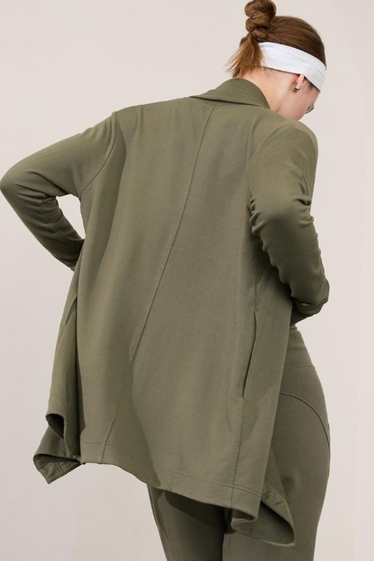 Athleta Green Pranayama Restore Long Wrap Cardigan - Image 2 of 3