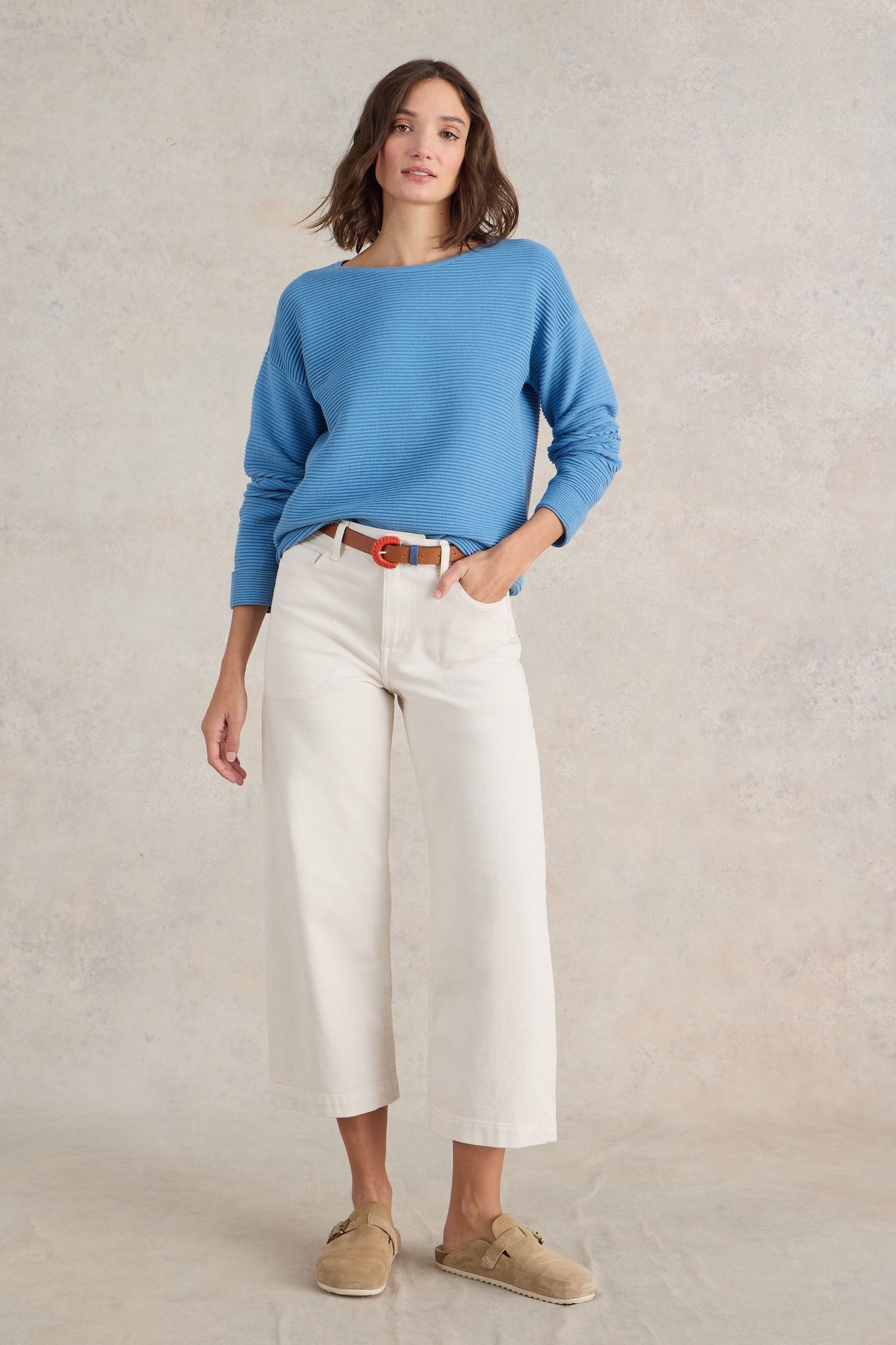 White and blue jumper outlet