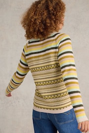 White Stuff Yellow Lulu Fairisle Cardigan - Image 2 of 6