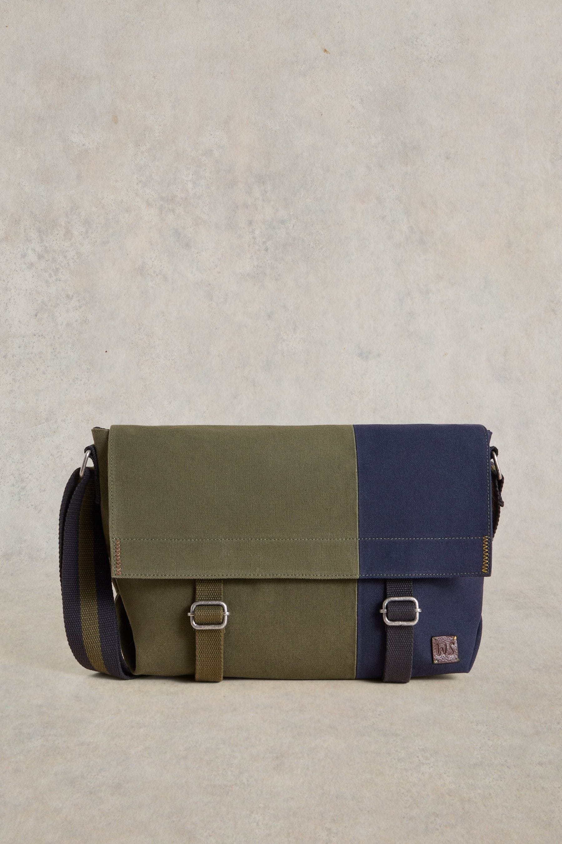 White Stuff Teddy Canvas Messenger Bag in Green