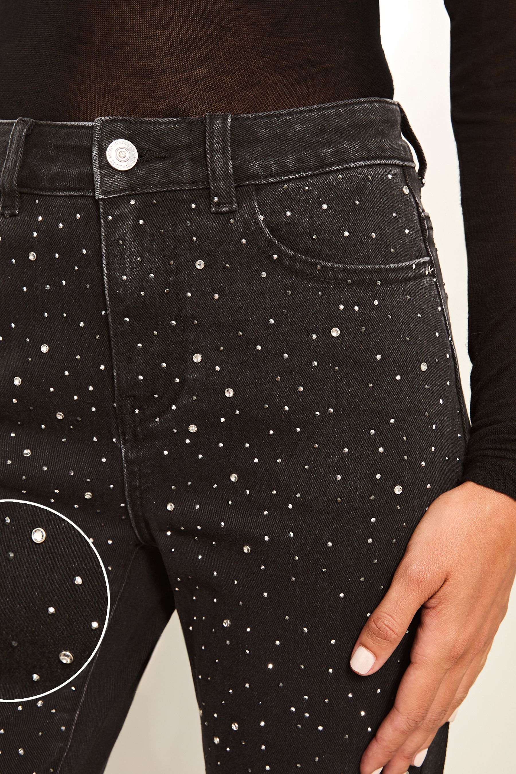 Lipsy fashion black glitter jeans