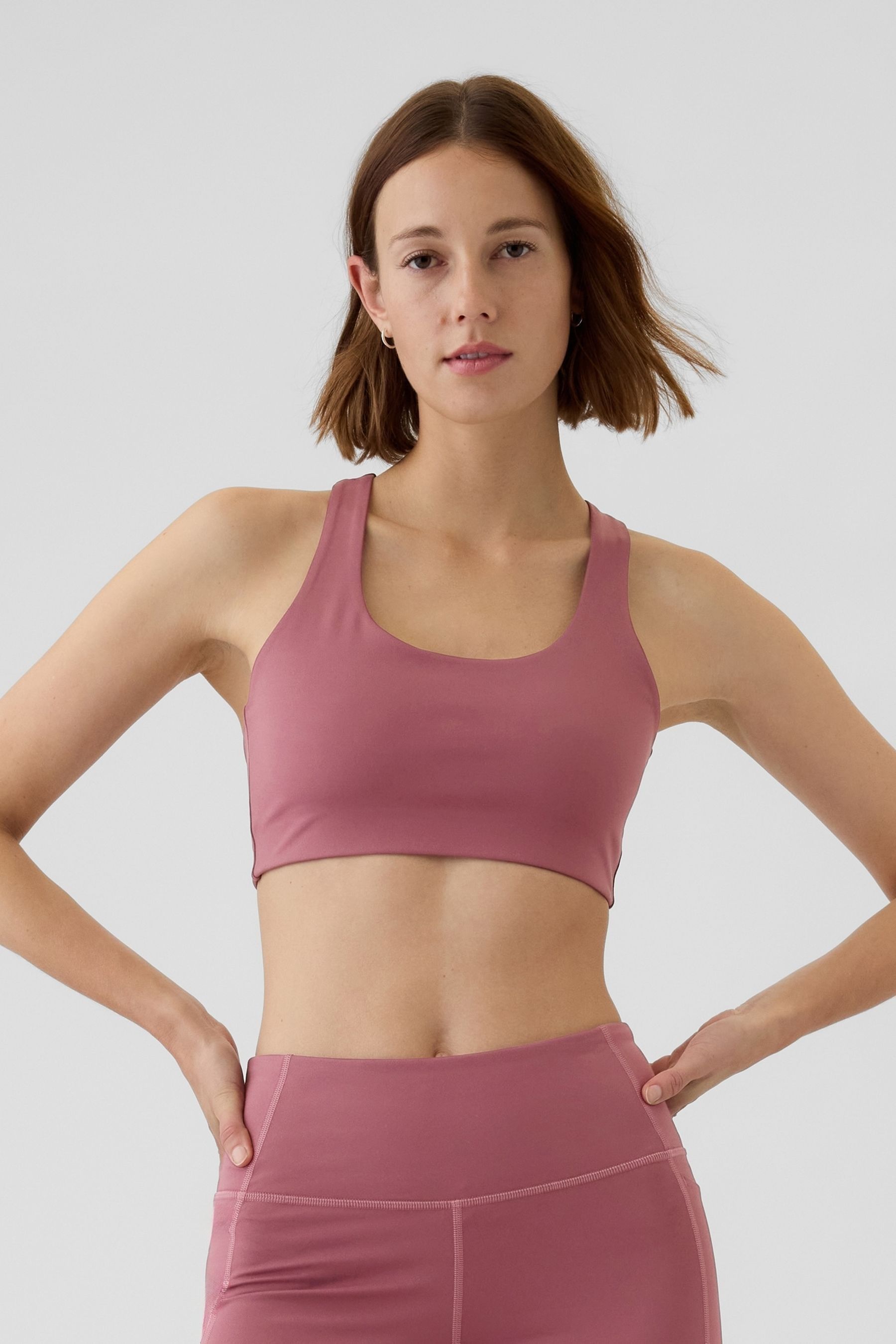 Buy Gap Pink Power Medium Impact Racerback Sports Bra from the Next UK online shop