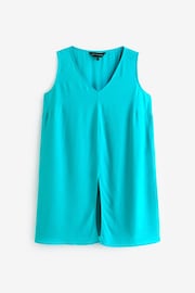 Live Unlimited Turquoise Blue Curve Split Front Tunic - Image 5 of 5