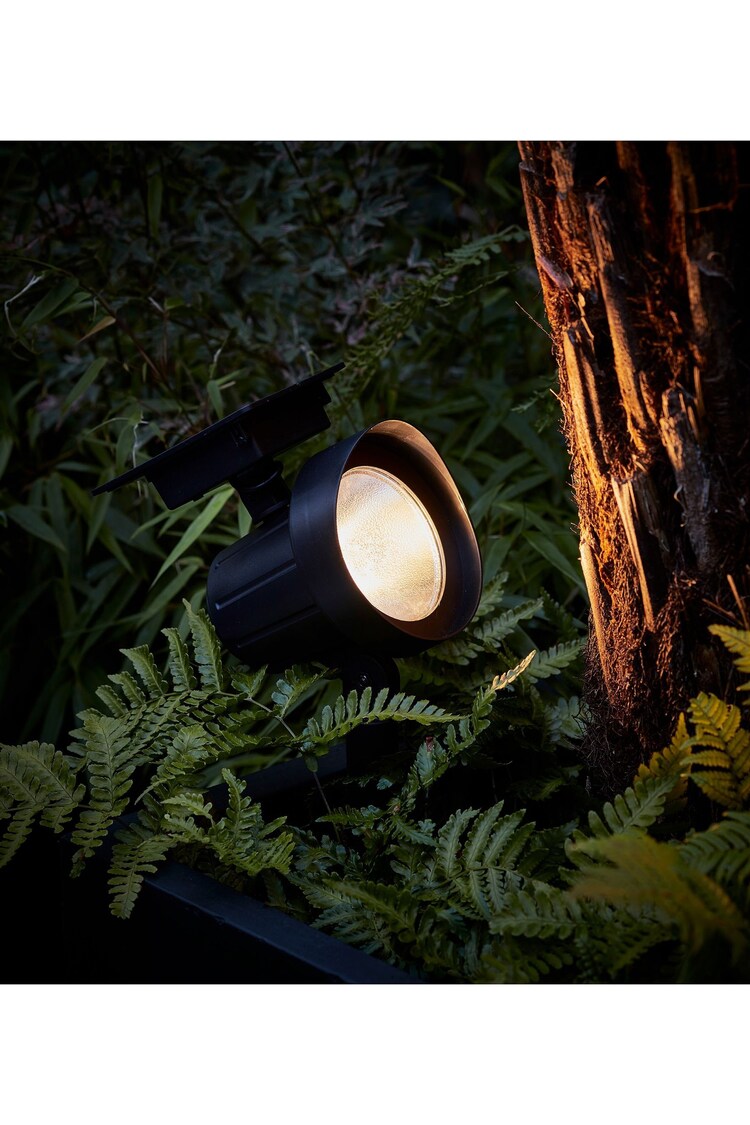 Lights4fun Black Set of 2 Colour Selection Solar Spotlights - Image 2 of 4