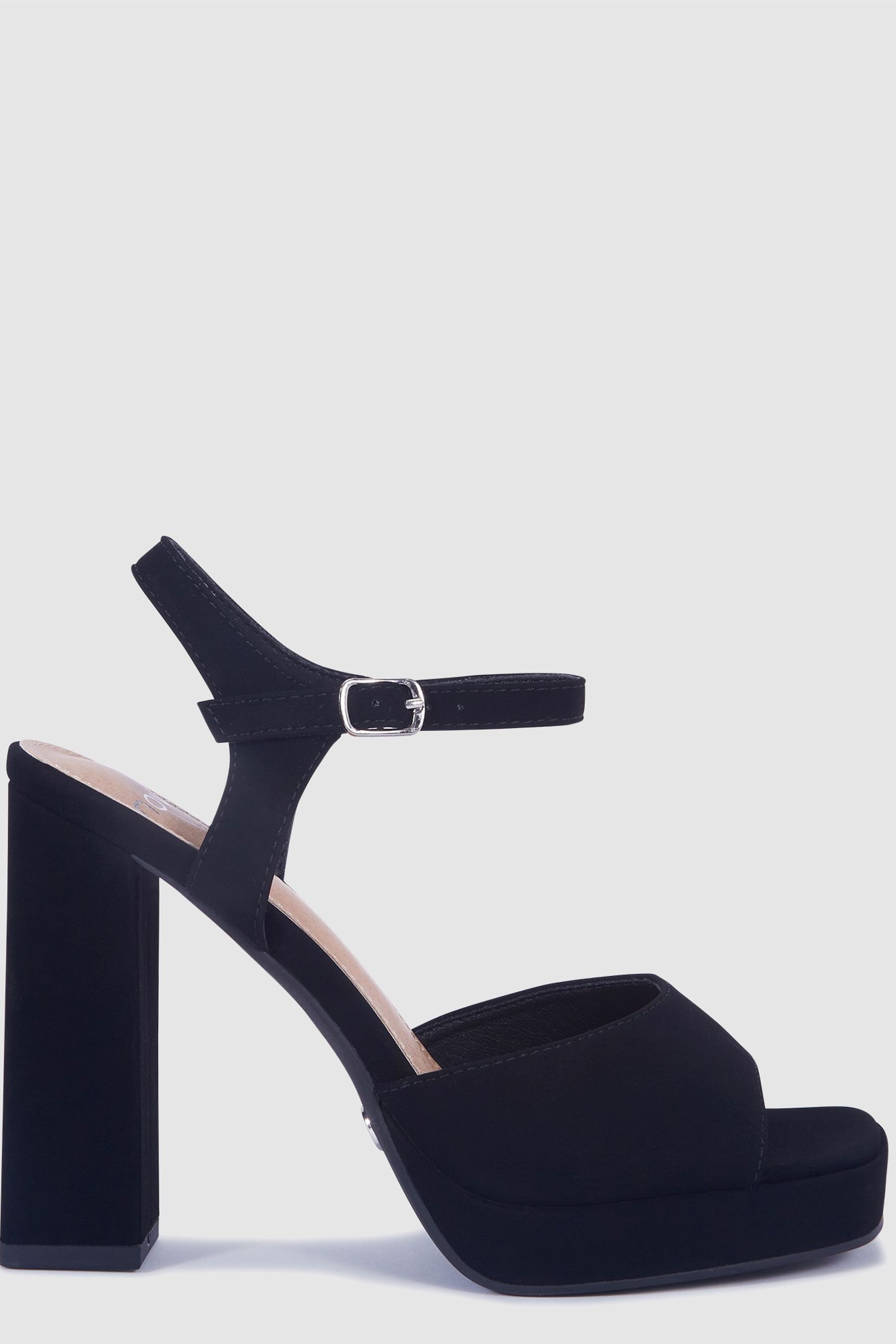 Novo Black Mantle Platform Block Heel Sandals