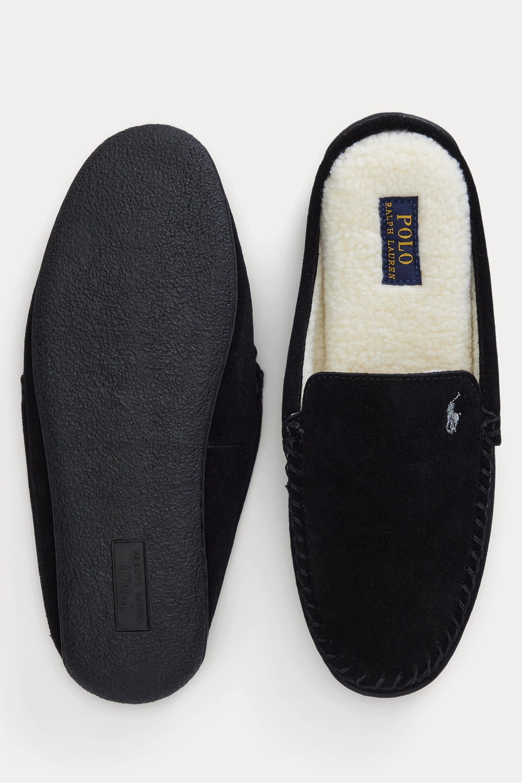 Buy Polo Ralph Lauren Suede Brenan Bear Logo Slippers from the Next UK online shop