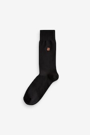 Initials Black Embroidered Lasting Fresh Socks 10 Pack - Image 8 of 13