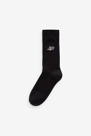 Black Flower Logo 5 Pack Embroidered Lasting Fresh Socks - Image 6 of 9