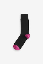 Rich Heel Toe 7 Pack Mens Cotton Rich Black Socks - Image 4 of 10