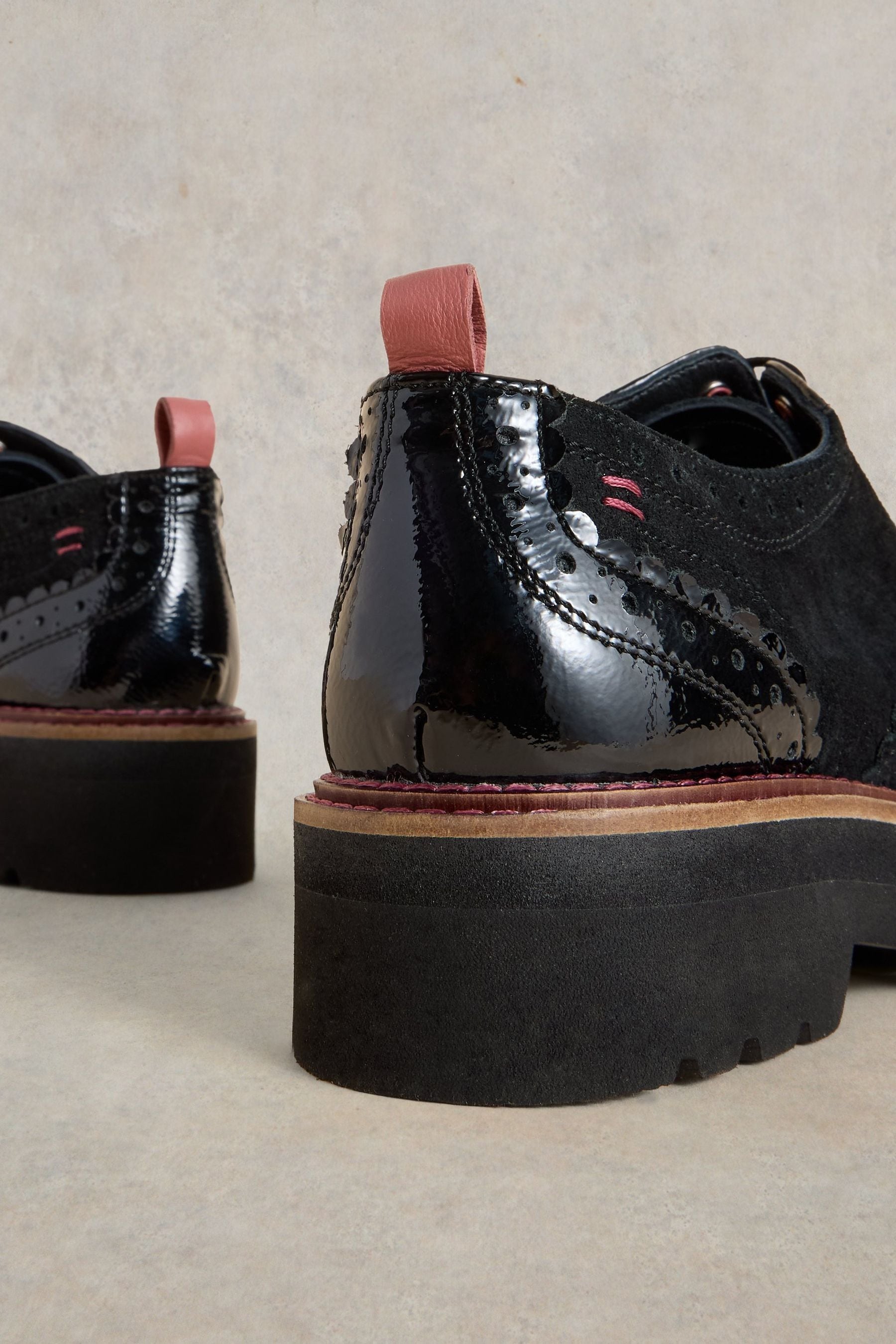 Black chunky brogues womens 2025