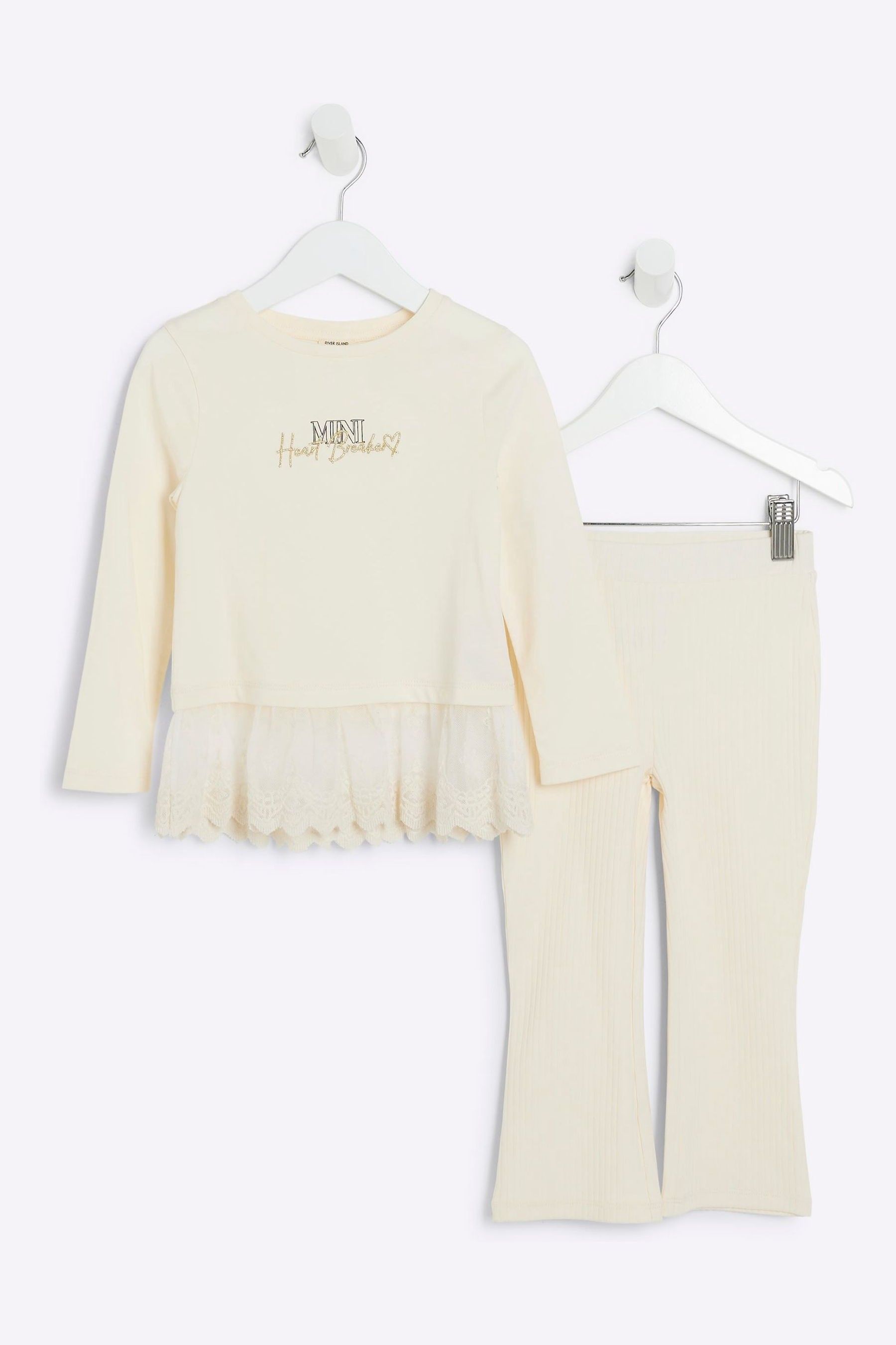 River Island Cream Top Jogger Set