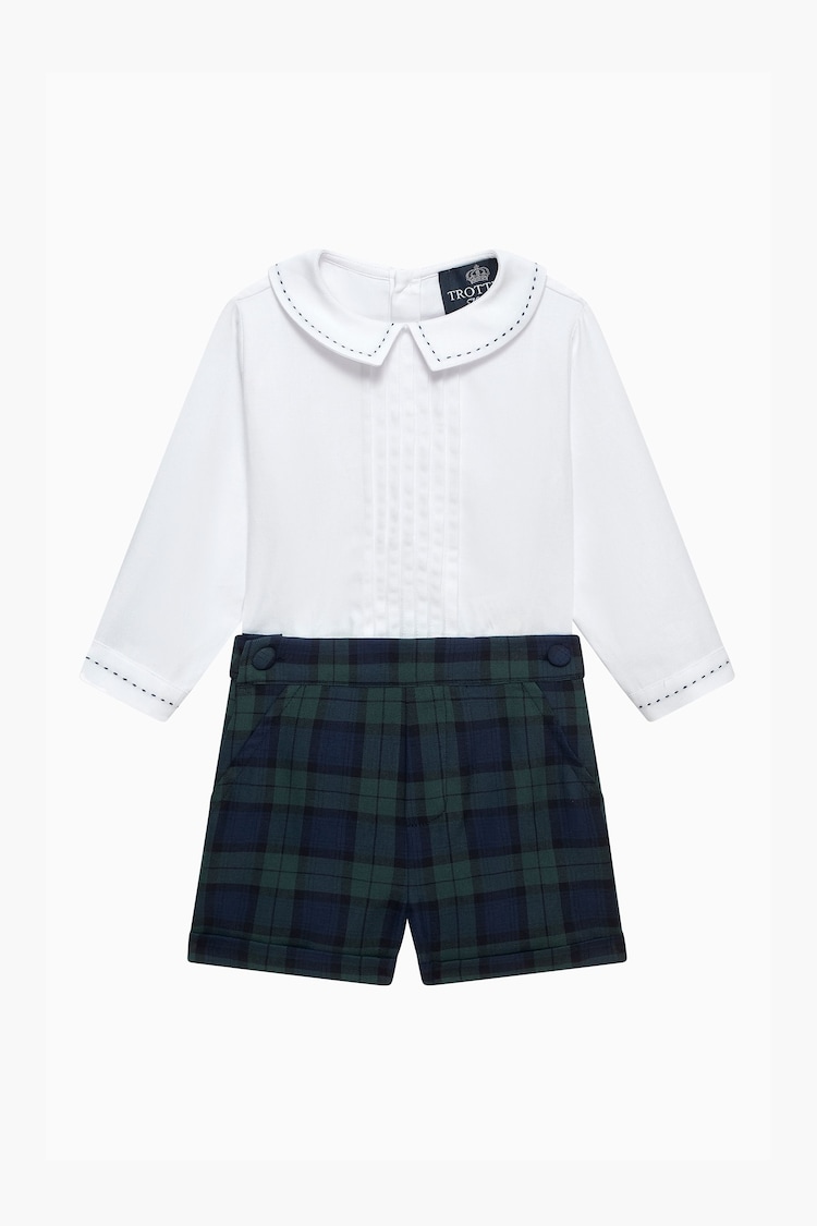 Trotters London Blue Little Tartan Rupert Set - Image 1 of 3