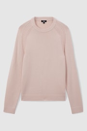 Reiss Soft Pink Cloud Wool Blend Raglan Sleeve Jumper - Image 2 of 7