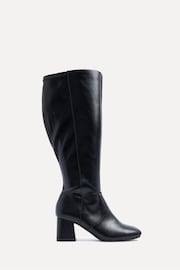 Linzi Black Fable Wide Fit Block Heeled High Leg Boots - Image 2 of 5