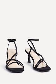 Linzi Black Cassie Wide Fit Mid Heel Strappy Sandals With Ankle Strap - Image 3 of 5