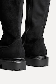 Linzi Black Suede Briody Wide Fit PU Stretch High Leg Boots - Image 5 of 5