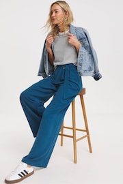 JD Williams Blue JD Williams Natural Belted Trousers - Image 2 of 4