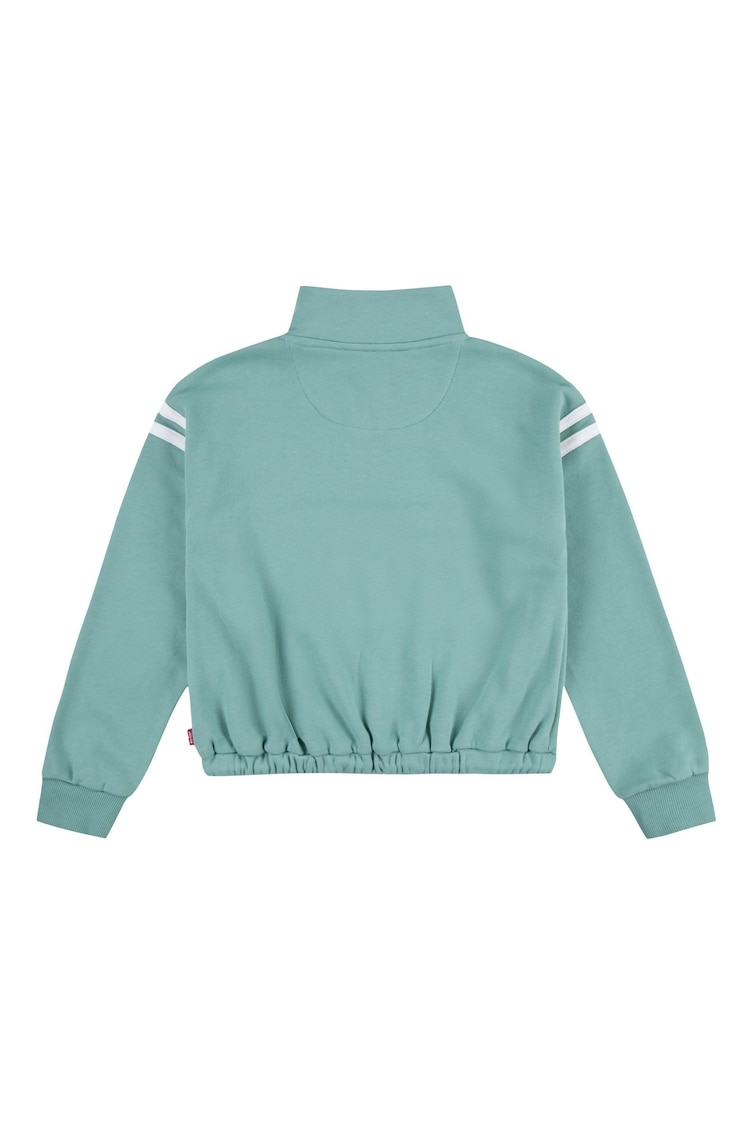 Levi's® Green Cropped Quauter Zip Sweater With Sports Tipping Detail - Image 2 of 5