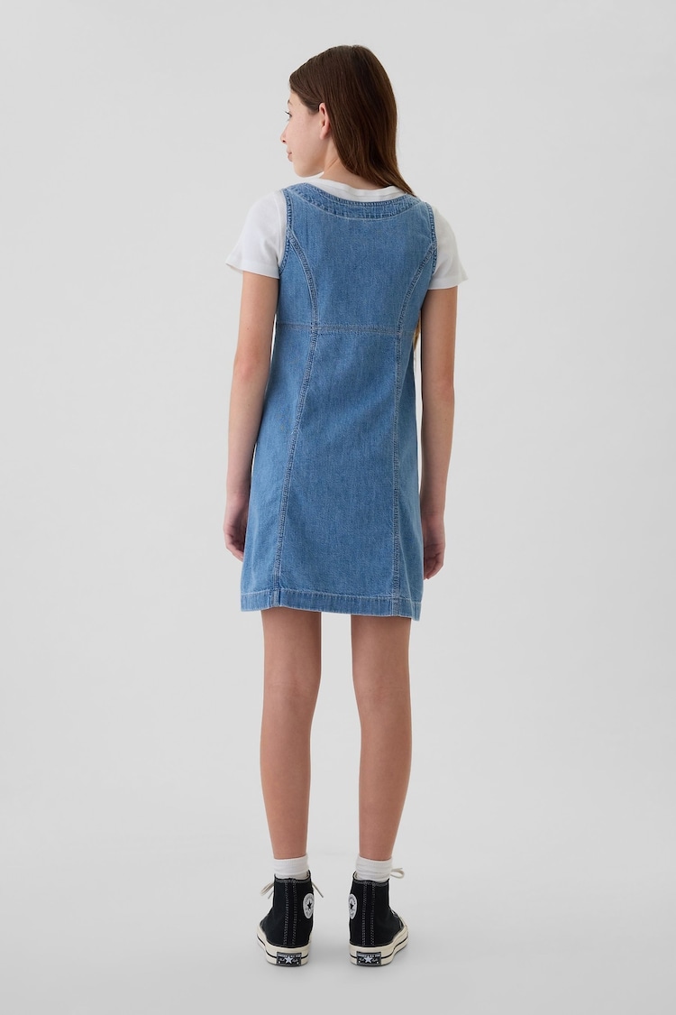 Gap Blue Button Sleeveless Denim Dress (4-13yrs) - Image 2 of 4