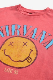 Red Oversized Nirvana Graphic 100% Cotton T-Shirt (3-16yrs) - Image 3 of 4