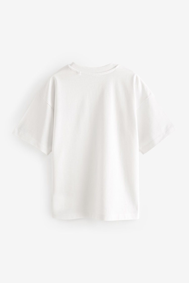 White LA Relaxed Fit 100% Cotton Short Sleeve T-Shirt (3-16yrs) - Image 2 of 3