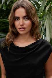 Black Sleeveless Draped Top - Image 4 of 4